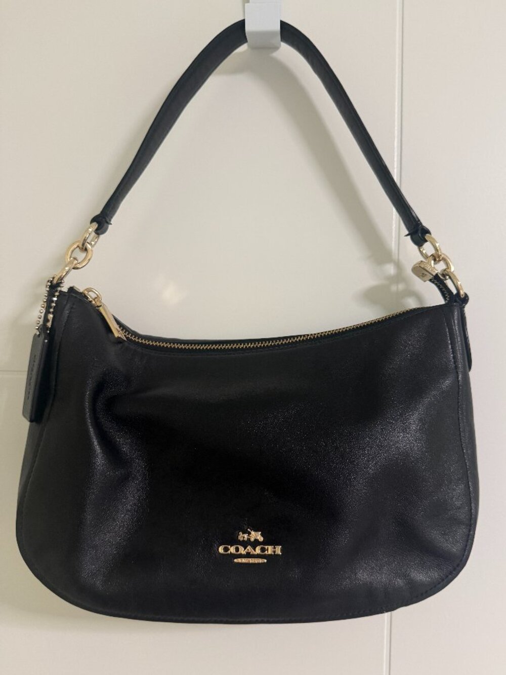 Coach Chelsea Black Leather Shoulder Bag C1680 37018